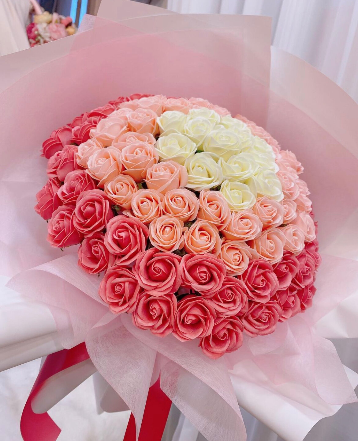 Премиум букет из роз ассорти 101 шт, цветы премиум, шикарный, красивый букет цветов, роза.