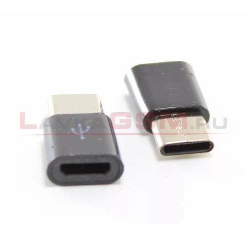 USB переходник Mi-Digit micro USB ( F ) - USB Type-C ( M ) Черный адаптер переходник gsmin 5 5 мм x 2 1 мм dc f micro usb m черный