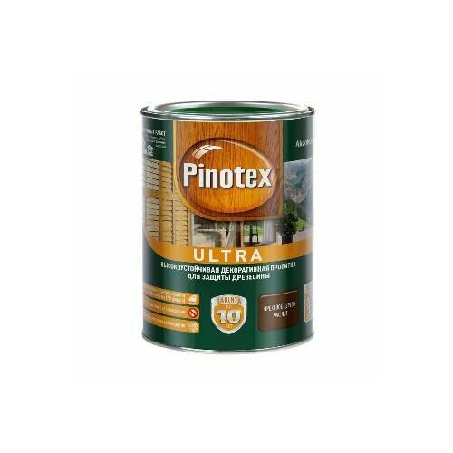 Влагостойкая лазурь Pinotex Ultra 1л орегон пропитка декоративная для защиты древесины pinotex classic awb орегон 1 л