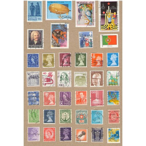Набор №20 почтовых марок разных стран мира, 38 марок. Гашеные. набор почтовых марок никарагуа серия молюски туризм 4шт гашёные 1988 89 г в