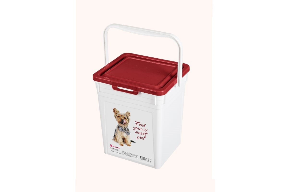 Контейнер для корма Lucky Pet Собаки, 235 x 210 x 252 мм, 8 л, бордовый
