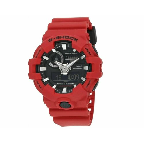 Наручные часы CASIO GA-700-4A, красный, черный casio g shock ga 2110sc 4a sporty colors