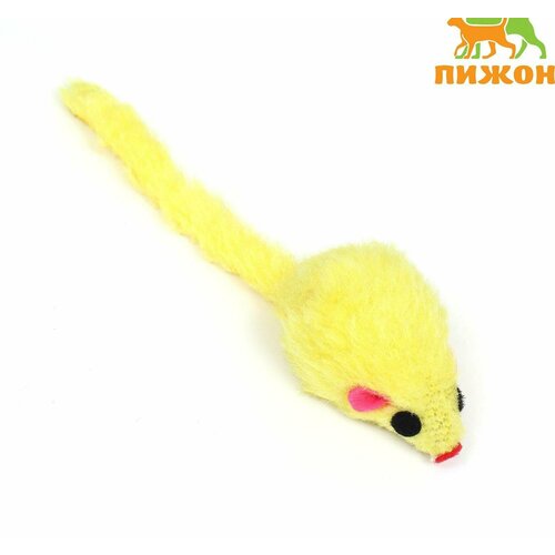 Игрушка для кошек Малая мышь меховая, жёлтая, 5 см мышь заводная меховая малая 8 5 см серая