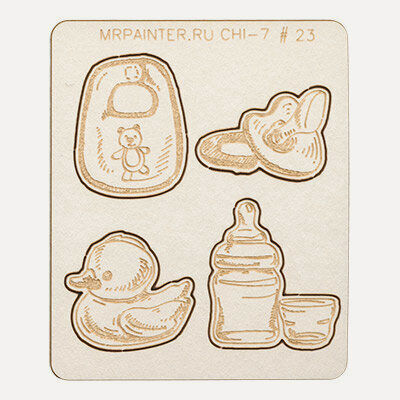Изображение товара Mr.Painter CHI-7-JX10 Чипборд 7 × 8.5 см Грудничок декоративная заготовка для скрапбукинга