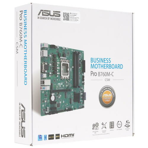 Материнская плата ASUS PRO B760M-C-CSM, LGA1700, B760, 4*DDR5, 2DP+HDMI+VGA, 4xSATA3 + RAID, M2, Audio, Gb LAN, USB 3.2, USB 2.0, mATX; 90MB1DX0-M0EAYC (PRO B760M-C-CSM) - фото №10