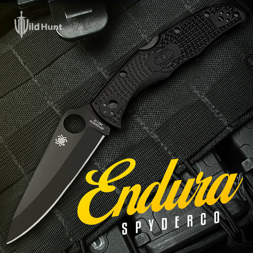 Туристический складной нож Spyderco Endura 4 Scandi Fullblack нож складной spyderco endura 4 stainless steel handle full serrated edge