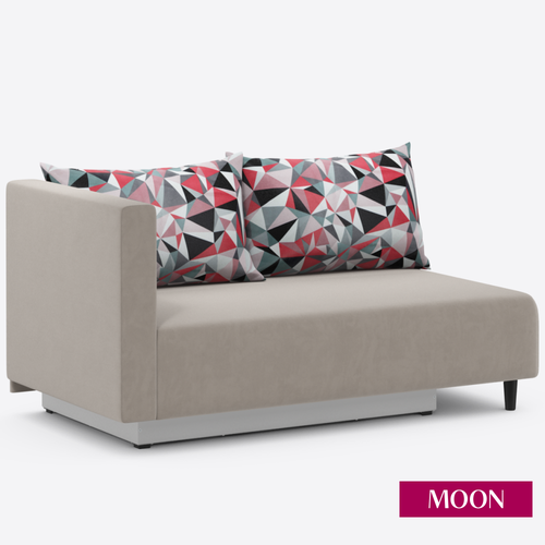 Диван на кухню раскладной, диван кровать в детскую, бежевый, велюр, еврокнижка MOON FAMILY 060, 155х85х83 (арт Z000118)