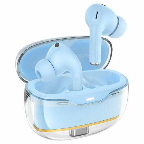 Наушники беспроводные Hoco EW54 Beautiful Hi-Fi audio голубые 1390₽