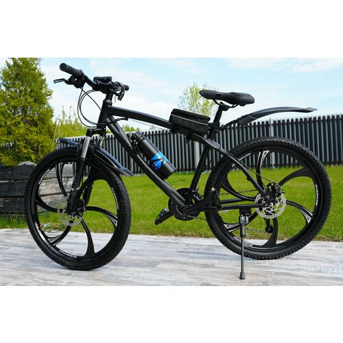 Велосипед Richiesto 26 колёса литые Алюминиевые диски Рама 185 Горный Взрослый Подростковый Спортивный черный матовый 27700₽