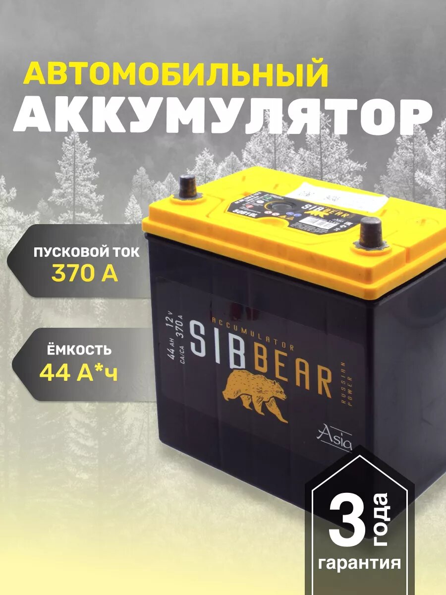 Аккумулятор для авто АКБ SIBBEAR ASIA 50B19L 44 А*ч о. п.