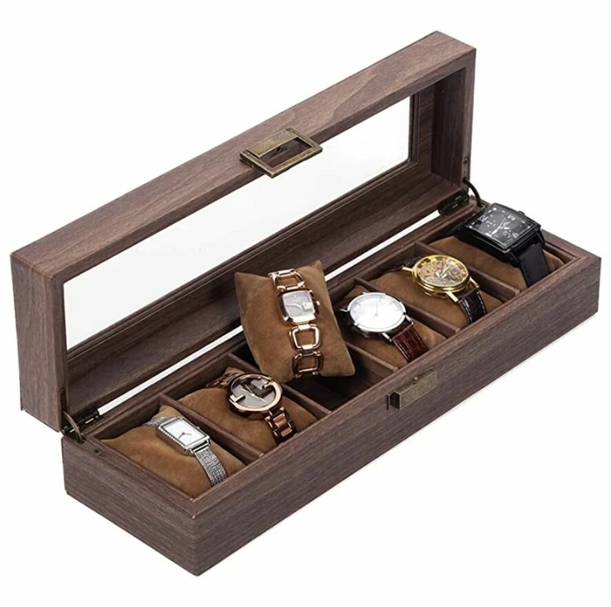 Шкатулка для часов на 6 шт под дерево — фото 1