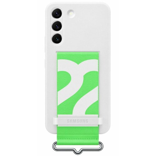 Накладка Silicone with Strap Cover для Samsung Galaxy S22 EF-GS901TWEGRU белая чехол для samsung galaxy z fold 3 f926 silicone cover green ef pf926tgegru