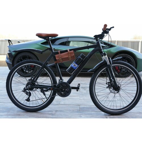 Велосипед горный RICHIESTO 26 21s Алюминиевая рама 19 Взрослый Спортивный Унисекс черныйкоричневый 25900₽