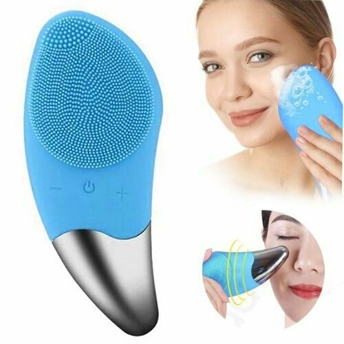 Силиконовая аккумуляторная вибро-щетка массажер для чистки лица SONIC FACIAL BRUSH. ультразвуковая щетка для очищения кожи лица rowenta facial brush lv4010f0