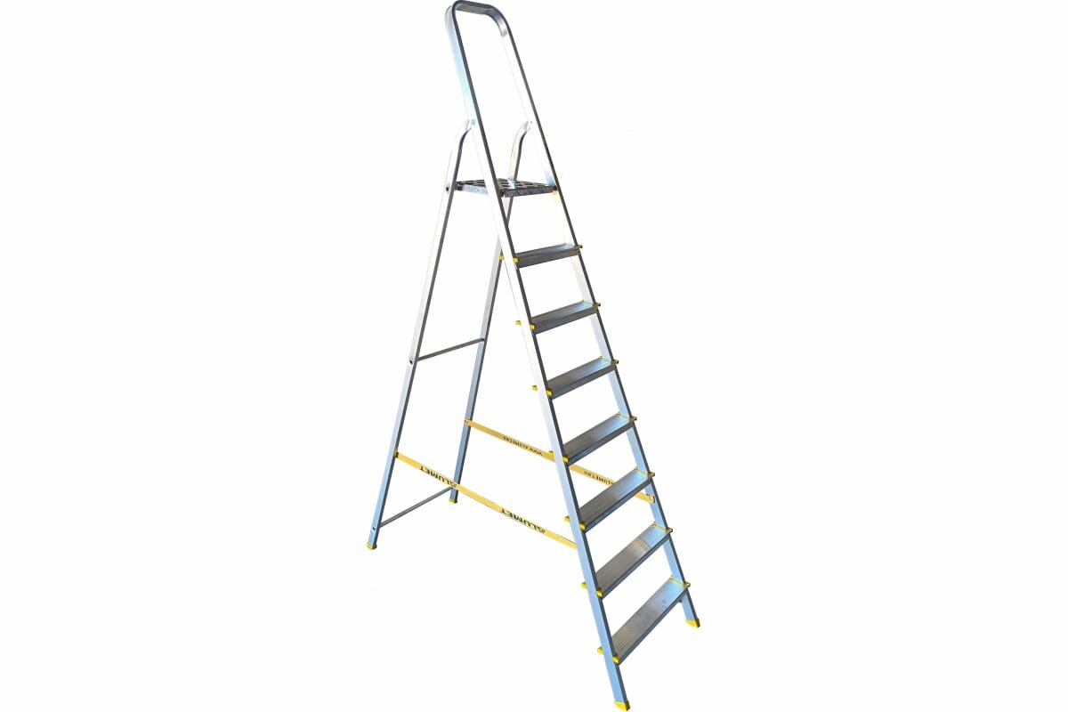 фото Алюминиевая анодированная стремянка Алюмет 4 ступени APA7004