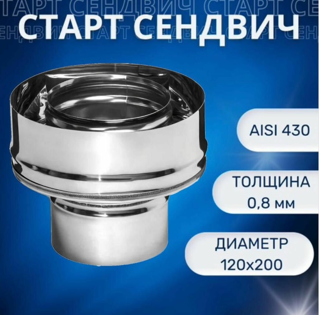 Старт сендвич D-120х200 (нерж. Aisi-430/08 мм)(монтаж по конденсату)