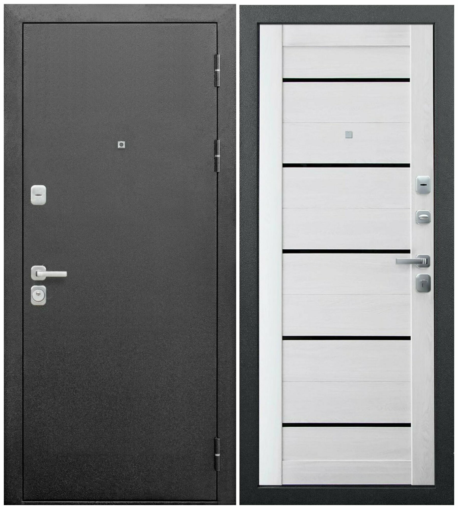 фото Входная дверь Ferroni 9 см Серебро 9 см Серебро Ривьера Айс Царга (960мм) правая