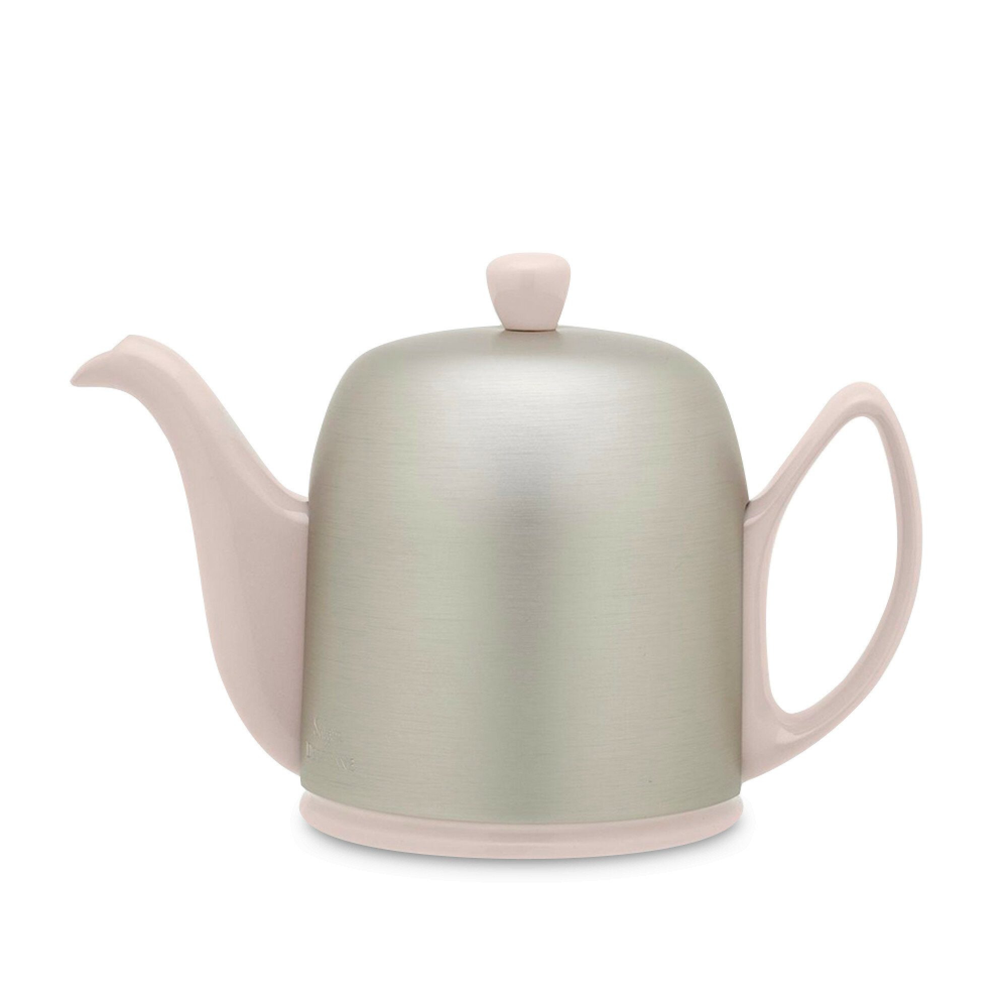 Чайник заварочный с колпаком, 700 мл, фарфор, нержавеющая сталь, светло-розовый 236267 Salam