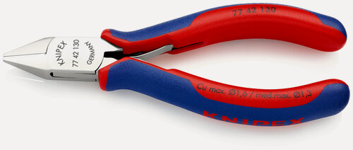 Изображение товара Бокорезы KNIPEX для электроники, острая головка, 130 мм, 2-комп ручки KN-7742130