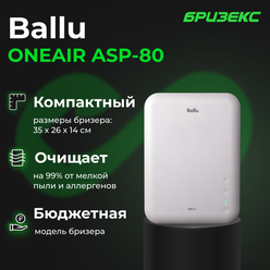 Бризер Ballu ONEAIR ASP-80 для очистки воздуха, Очиститель воздуха, Комплекс приточный, Система приточной вентиляции