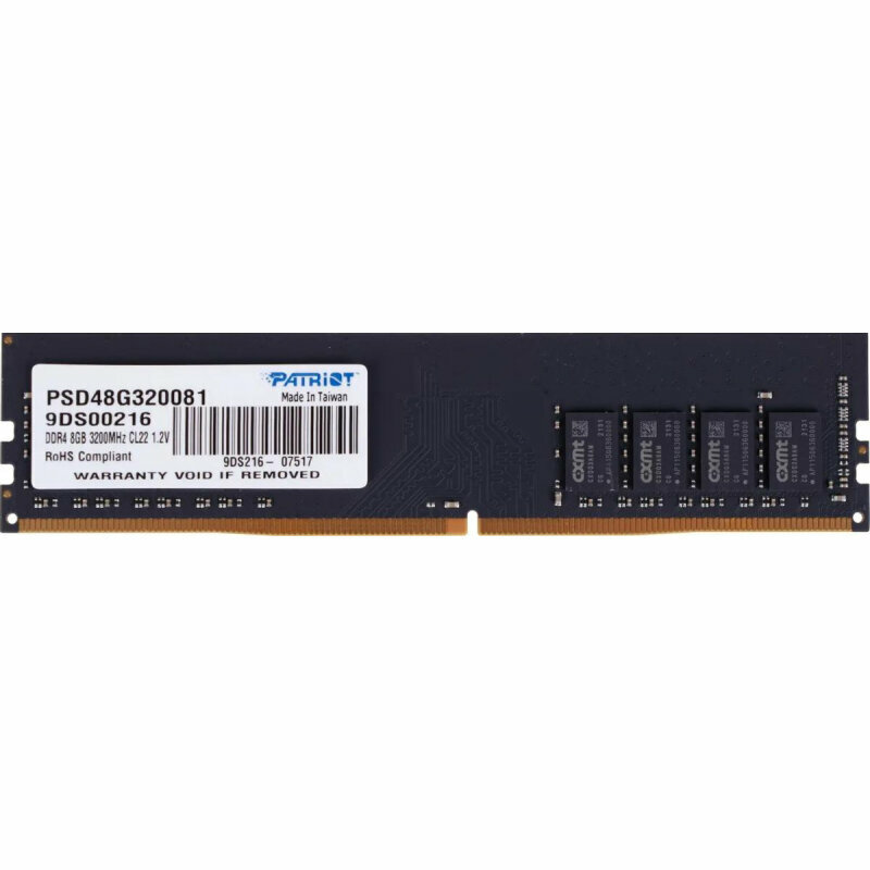 Модуль памяти Patriot DDR4 8GB 3200Мгц CL22(PSD48G320081), 1977747