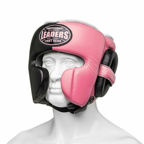 Шлем боксерский LEADERS LS Mex wave bk/pnk 1/2 черный, розовый