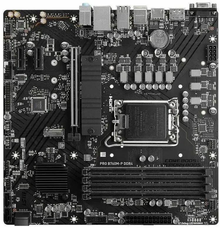 Материнская плата MSI PRO B760M-P, поддержка процессоров Intel 12-го и 13-го поколения — фото 1