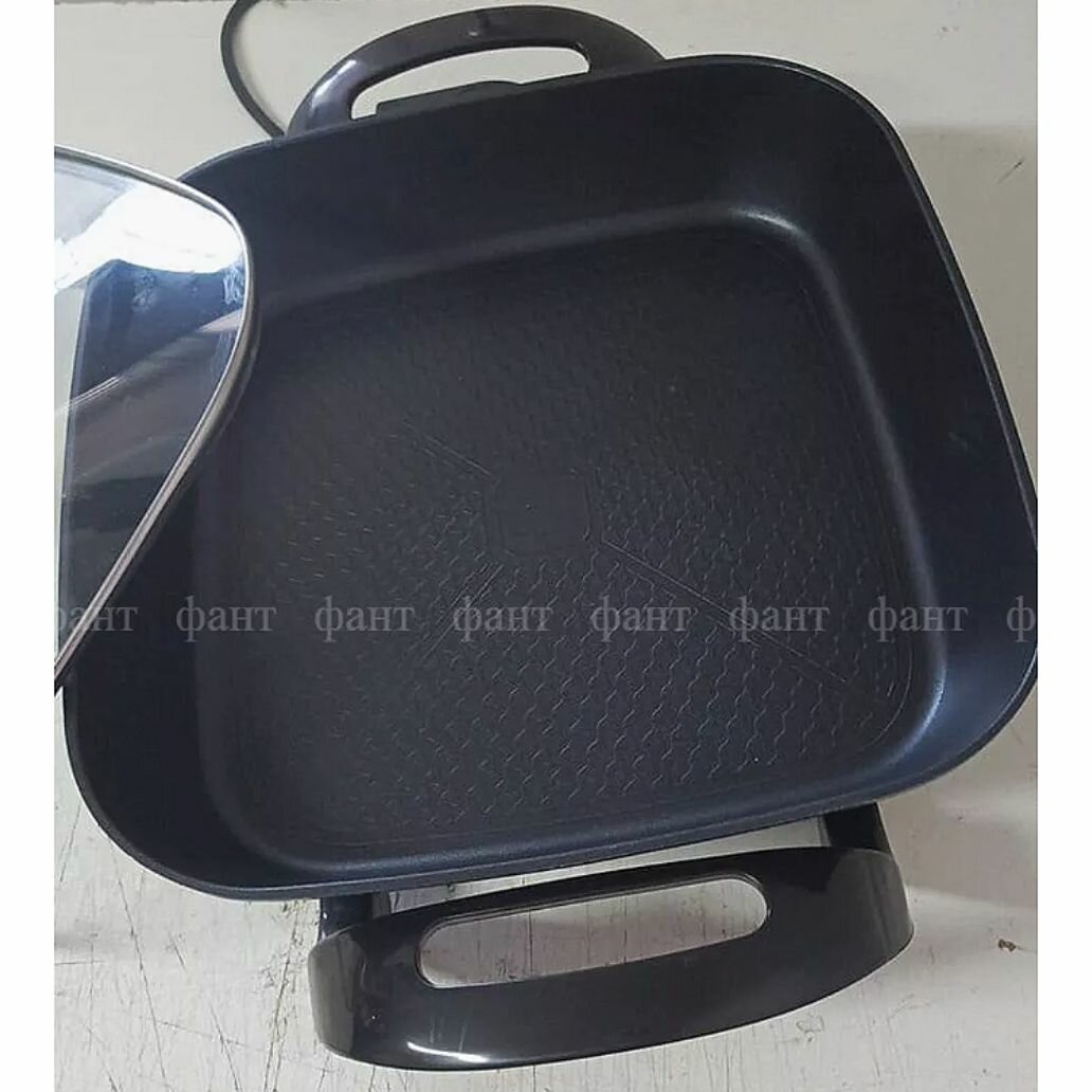 Изображение Электрическая сковорода, электросковорода с антипригарным покрытием, терморегулятором, регулировкой температуры, крышкой «Добрыня DO-1607», 1500 Вт, Ватт, диаметр 30 см, D30см, 7см глубина (OL).