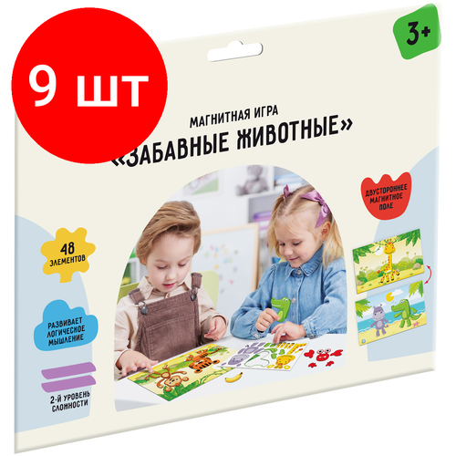 Комплект 9 шт, Игра развивающая на магнитах ТРИ совы 