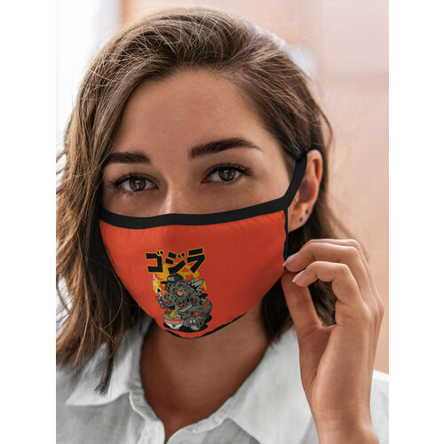 Маска многоразовая защитная Популярные иллюстрации Еда годзилла кушает 468₽