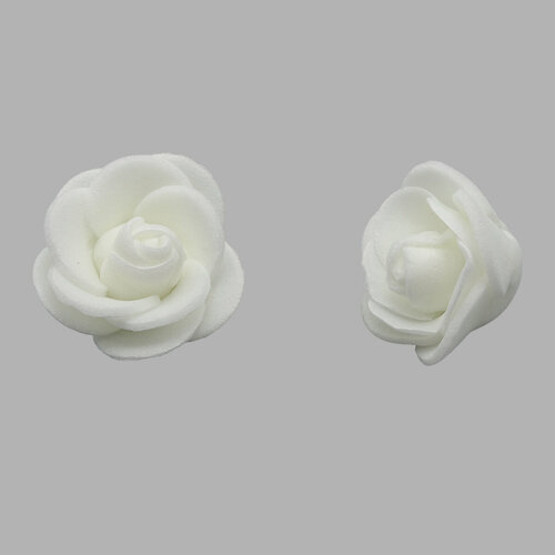Цветочек Розочка из фоамирана 35мм уп 10шт молочный 240₽