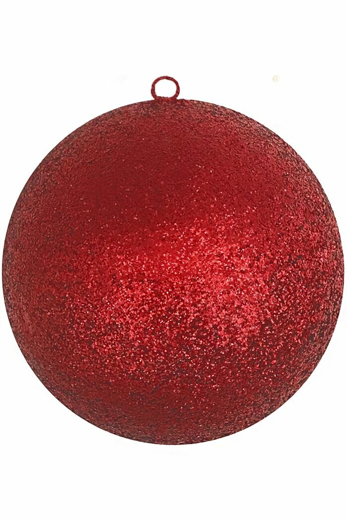 Шар на елку 8см, 1шт, новогодний красный искристый, Crystal Trees — фото 1