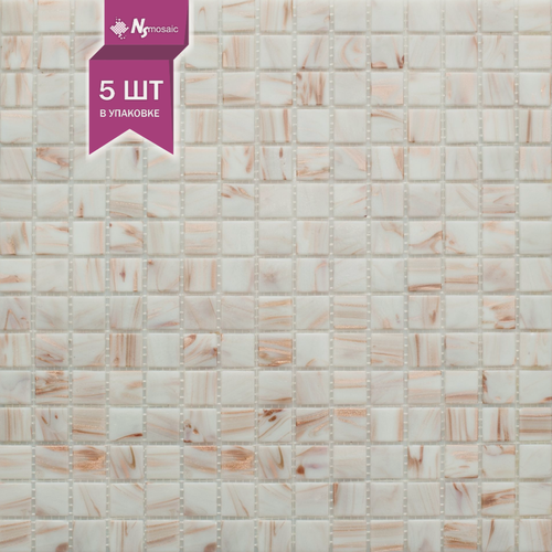 Изображение товара Мозаика стеклянная NSmosaic SP01, белая, глянцевая, 327х327 мм, упаковка 5 шт