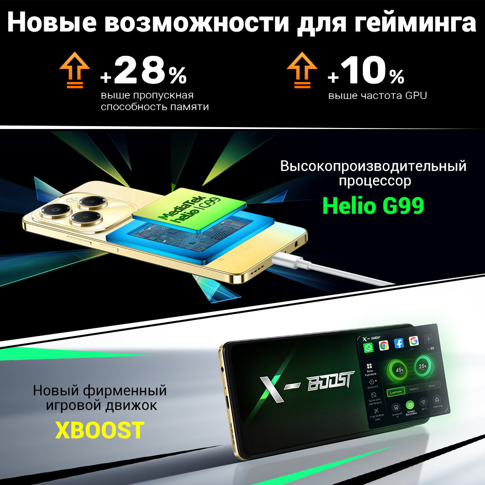 Смартфон Infinix HOT 40 Pro 8/256 Global, Dual nano SIM, черный — фото 1
