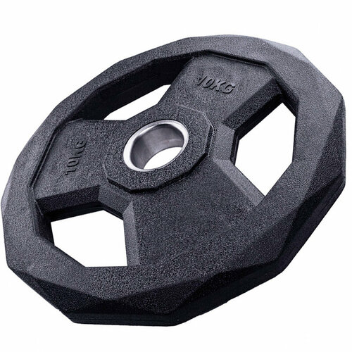Диск обрезиненный с 3-мя хватами Voitto V-301 10 кг, черный (d51)