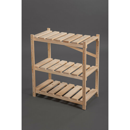 Стеллаж деревянный для дома 610х610х290 мм / Подставка деревянная на 3 полки