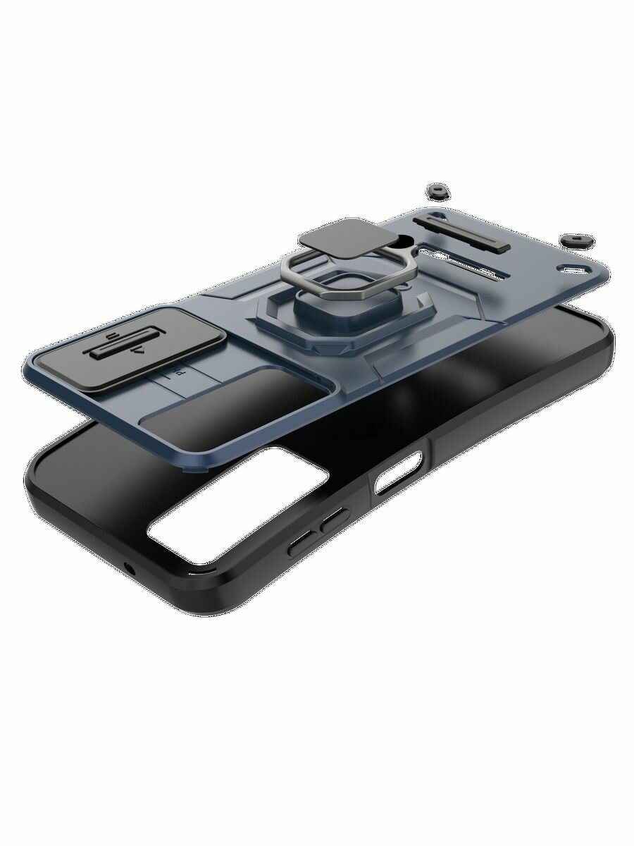 Чехол-магнит О'кейси, для Samsung Galaxy A55, с кольцом, синий — фото 1