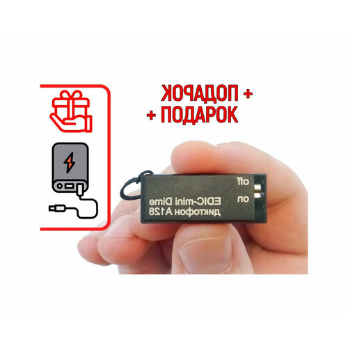 Профессиональные диктофоны цифровые Эдик-мини A128 DIME WAV Z63484IC подарок повербанк 10000 mAh - диктофоны для записи разговоров записыва 19446₽