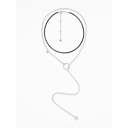 Комплект украшений O-Sh, серебряный, черный