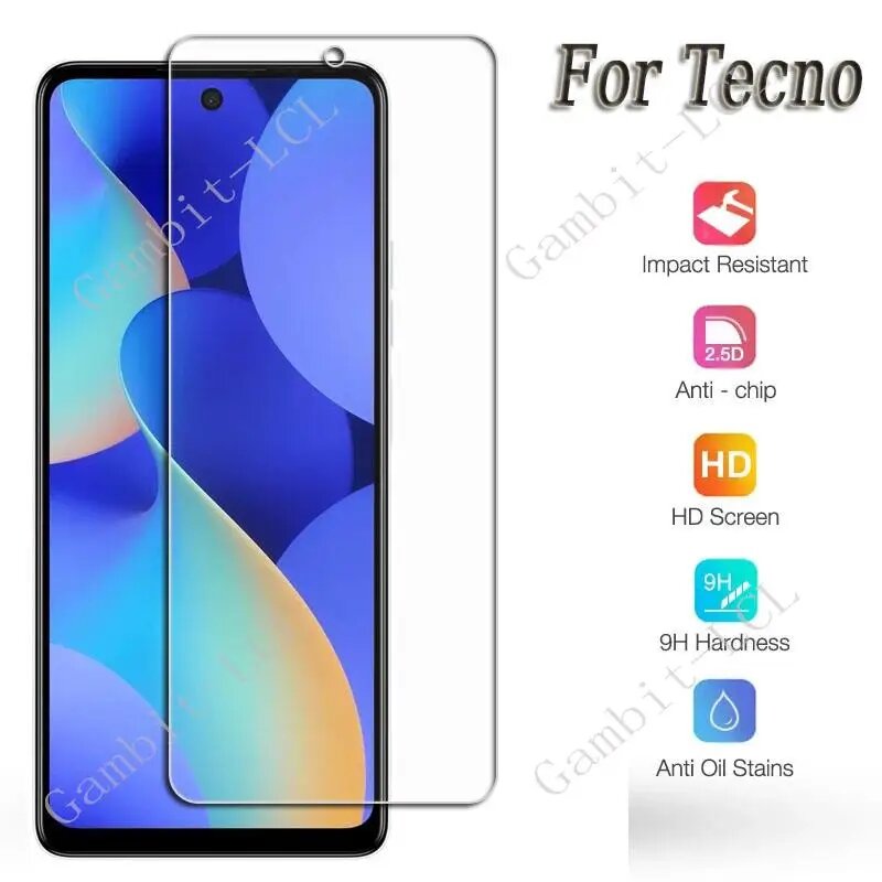 Защитное закаленное стекло Tecno Pop 7 1PCS