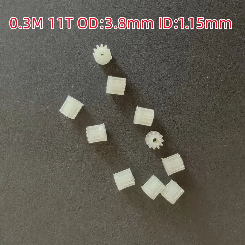 Белые шестерни 11T 0.3M 3.8mm ID:1.15mm