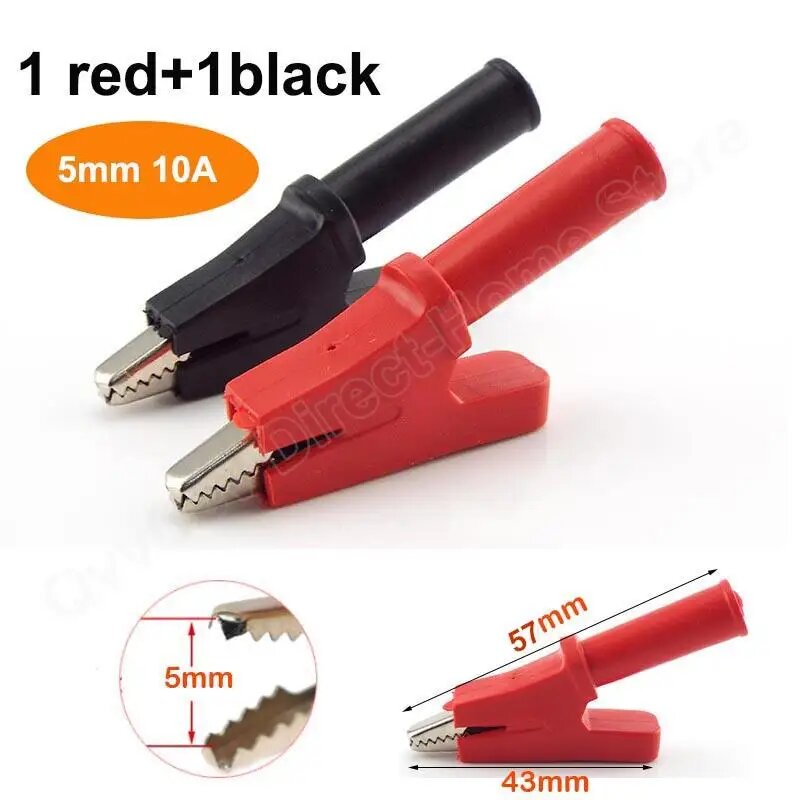 Адаптер крокодил 2 мм 4 мм для мультиметра, 5mm 10A 1pair