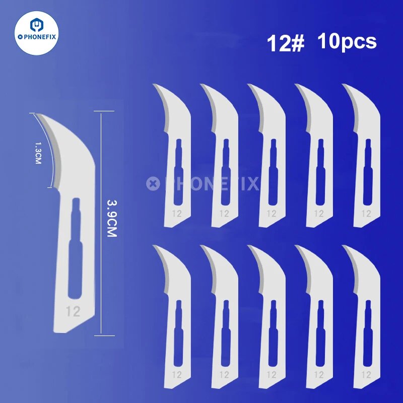Набор хирургических лезвий из углеродистой стали DIYPHONE, NO 12 Blade 10pcs