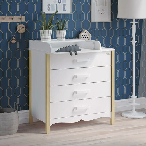 Изображение товара Комод пеленальный Атон Felix, 80 х 96 см, 4 ящика, белый/натуральный