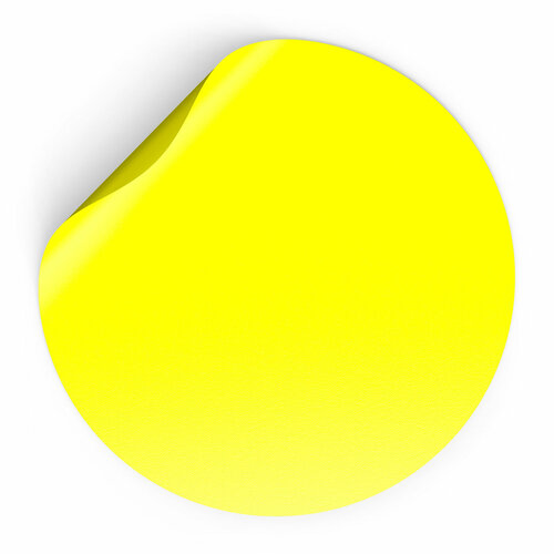 Желтая сигнальная круглая наклейка 