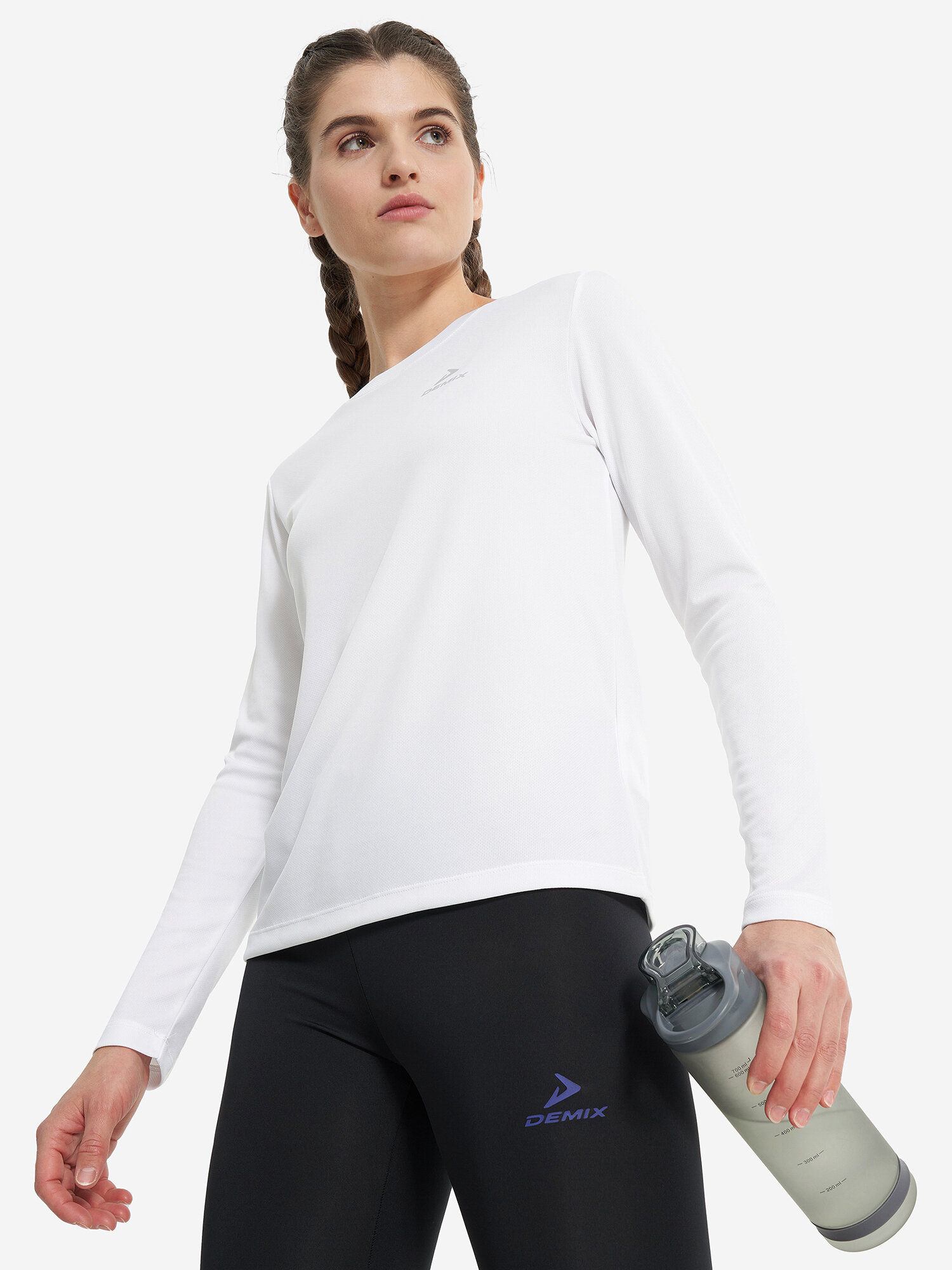 Лонгслив спортивный Demix W D Running AA LS T-shirt, размер 50/52, , белый