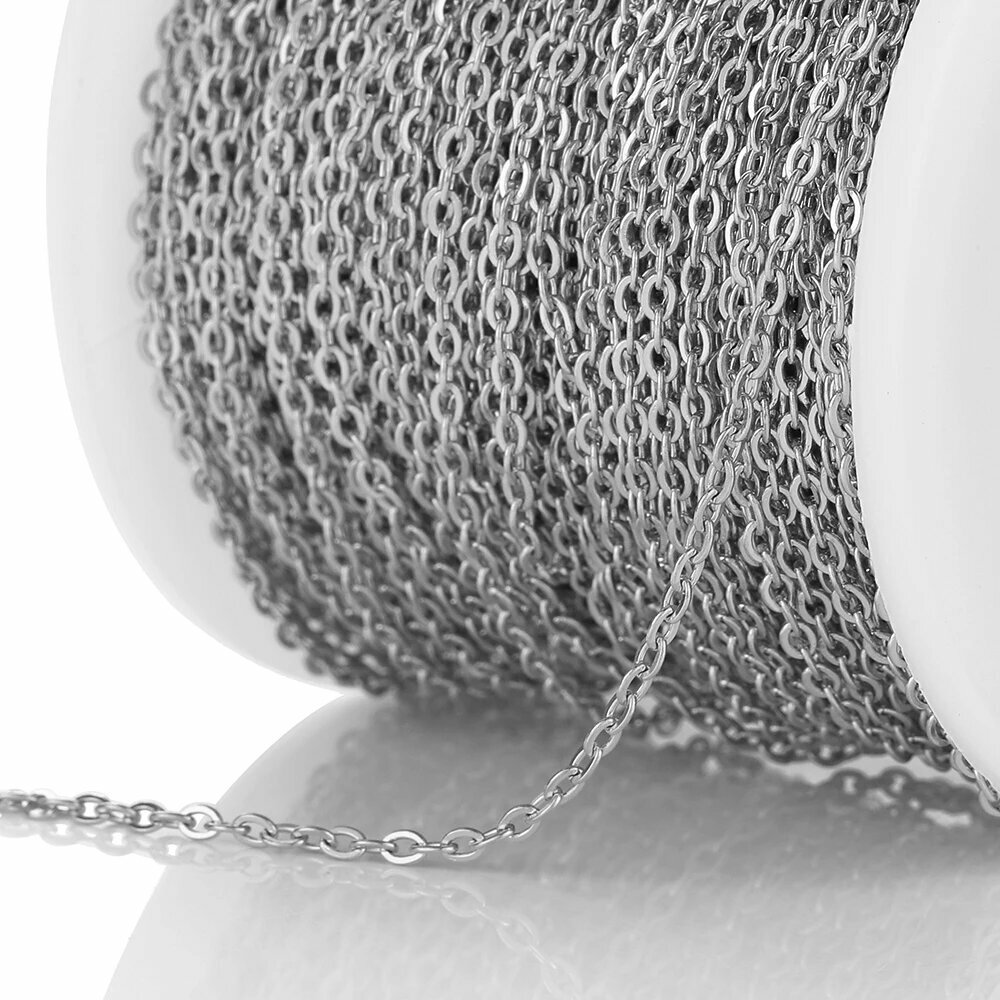 Цепочка МINGXUAN черная нержавеющая сталь 2 метра 15 мм Steel Color
