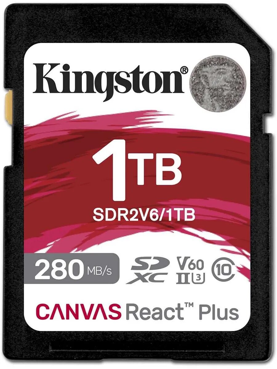 Флеш карта Kingston SDXC 1TB SDR2V6/1TB Canvas React Plus w/o adapter