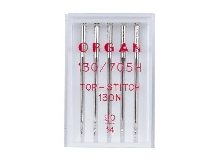 Иглы Organ Топ стич 5/90 с большим ушком, для толстой нити, упаковка ECO — фото 1