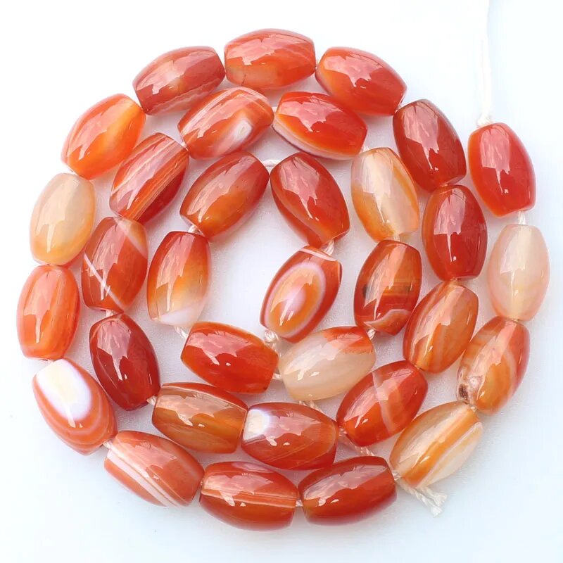 Красный агат лаerf beads бусины овальные 4-30 мм 15 дюймов Оранжевый, 8x12mm 32pcs Oval